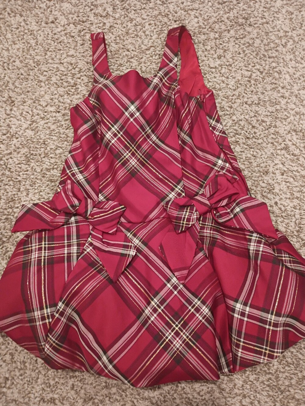 Holiday The Childrens Place Sz 4 Red Plaid  Bubble Dress NWT